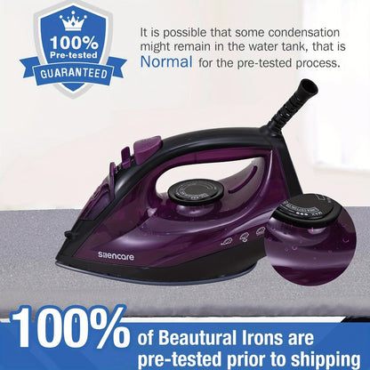 Steam Iron Household High-Pressure Non-Stick Soleplate Anti-Calcification Overheat Protection Multi-Gear Fast Heating Dry Wet Dual-Use Clothes Iron Travel Essential Pink