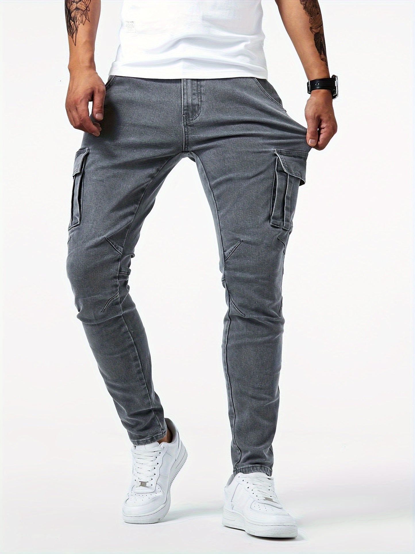 Men's Slim Fit Jeans - Black Denim Clean Finish Travel