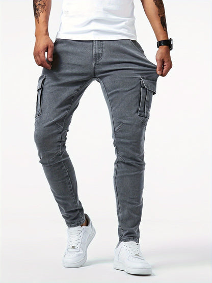 Men's Slim Fit Jeans - Black Denim Clean Finish Travel