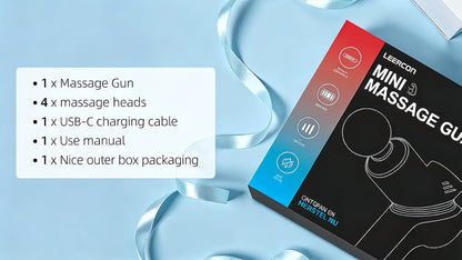 Massage Gun Deep Tissue Percussion Massager – Portable Handheld Electric Body Massager with 4/8 Heads & 6 Speed Settings for Muscle Relaxation & Post-Workout Recovery