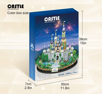 3600PCS Princess Castle Building Blocks Fairytale Palace STEM Micro Brick Architecture Kit for Girls Ages 8+ – Creative Birthday Christmas Valentine's Day Gift, Home Room Decor Display Piece