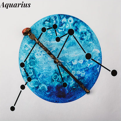 Zodiac Crystal Magic Wand with Gift Box – Handmade Astrology Wand All 12 Signs Aries Taurus Gemini Cancer Leo Virgo Libra Scorpio Sagittarius Capricorn Aquarius Pisces Cosplay Party Decor Birthday Gift