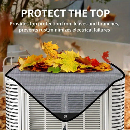 Outdoor Air Conditioner Cover 26"x26", Universal PVC Mesh AC Unit Protector, Prevents Leaves Debris Snow, Weatherproof Outdoor AC Cover for Winter Christmas Season