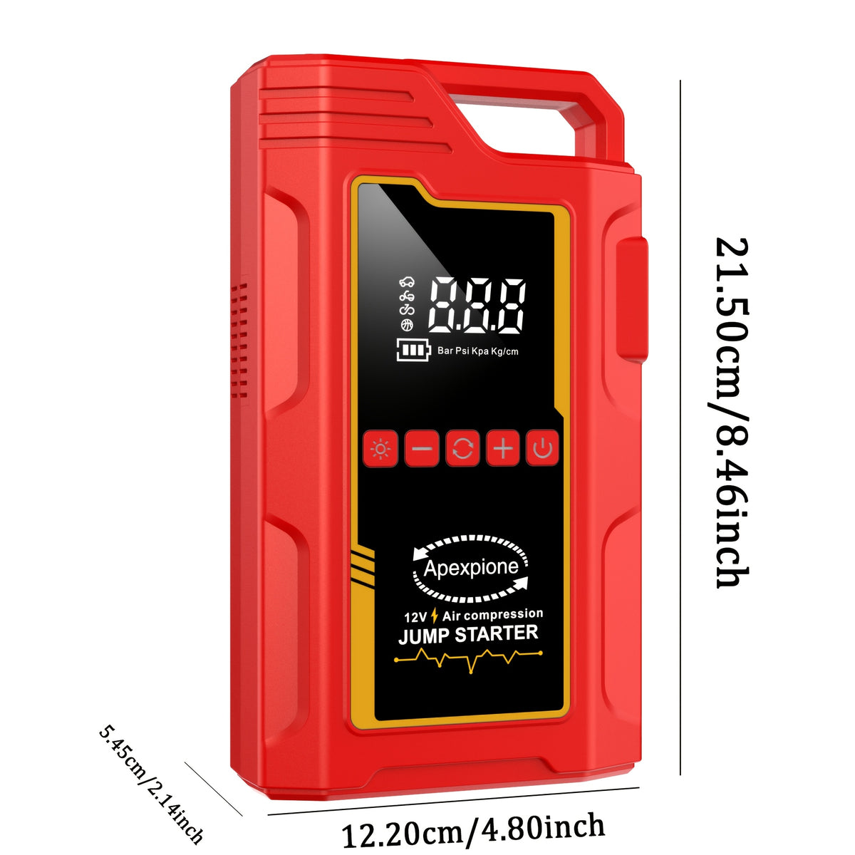 10000A-18000A High-current Car Starter with Air Compressor, 366PSI Inflator, for 12V (ALL Gas/ALL Diesel). Smart Cables, Protections, Fast USB, LED Light, Storage Bag. Hurricane Emergency Lighting, Auto Tool.Nice Gift