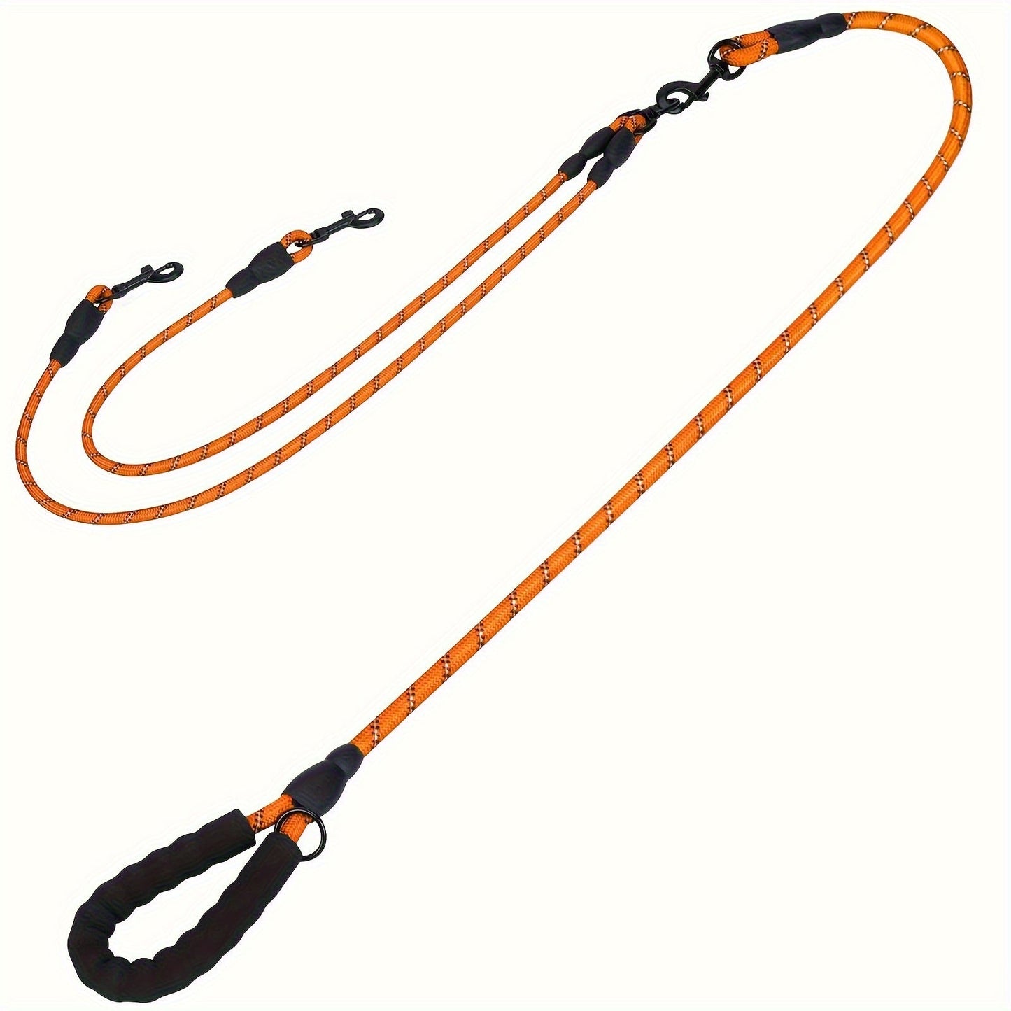 Dual Dog Leash – 360° Tangle-Free Double Dog Walking Leash with Reflective Nylon, Shock-Absorbing & Ergonomic Handle | 78 Inch | 6 Colors