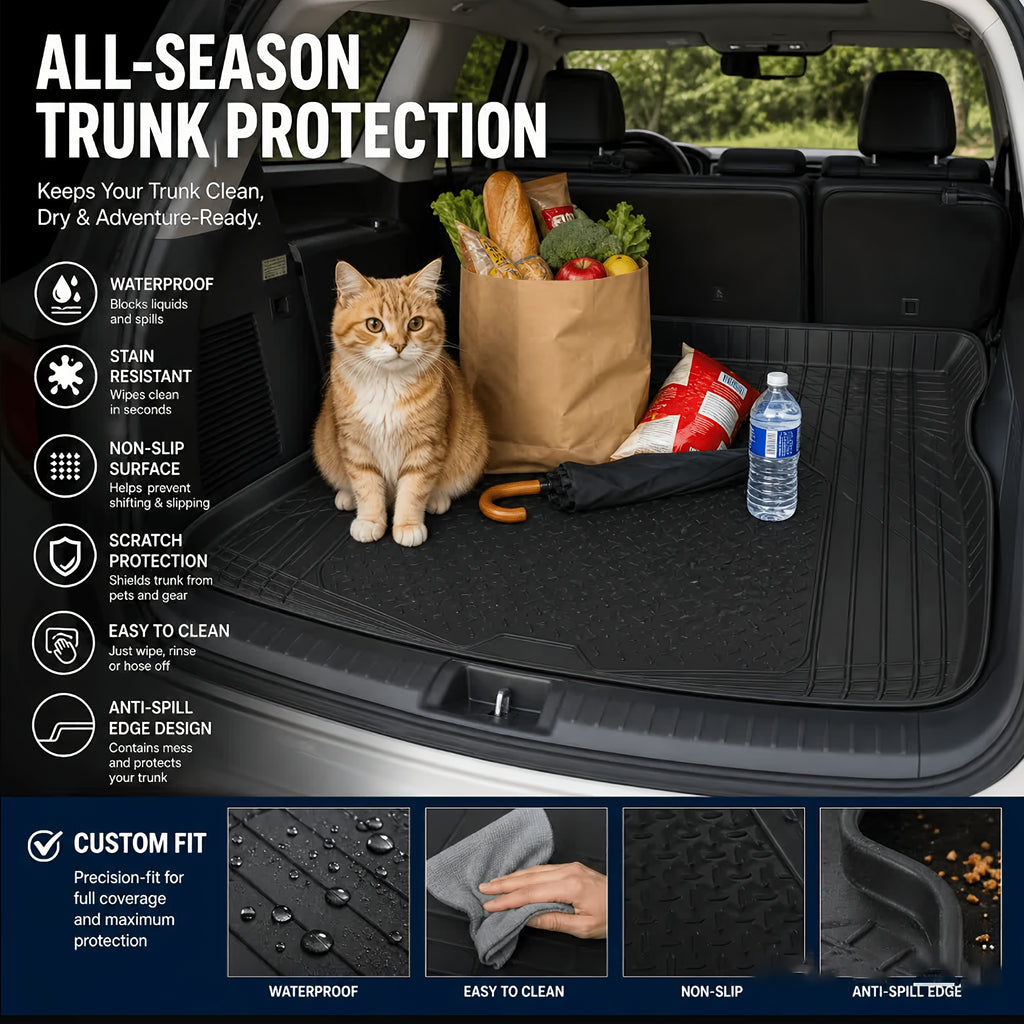 Car Trunk Cushion PVC Waterproof And Can Be Freely Cut.Easy to Clean.Suitable for Most Vehicles.Anti Slip And Wear-Resistant Car Trunk Anti Dirt Pad Inside The Car