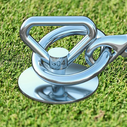 Dog Tie-Out Stake 304 Stainless Steel – 360° Swivel Anti-Tangle Spiral Ground Anchor for Dogs Up to 150 lbs | Easy Screw-In Setup | Outdoor Yard, Camping & Beach Use | 1 or 2 Set Options
