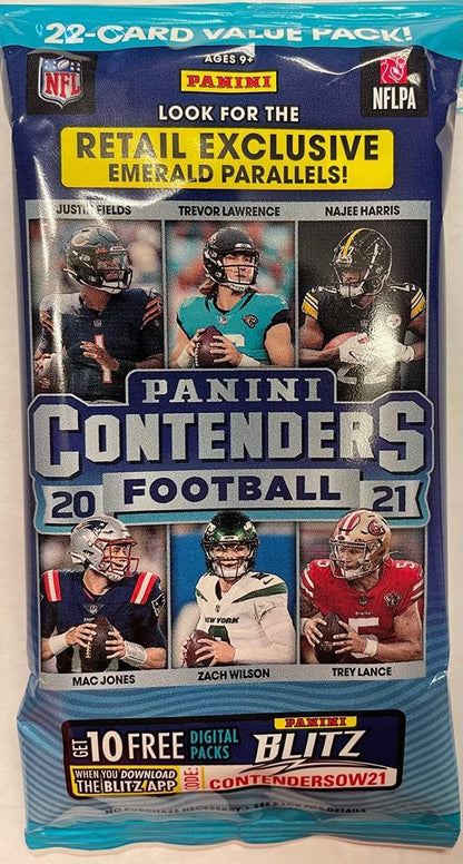 2021 Panini Contenders Football Value Pack – 22 Cards Per Pack, Rookie Ticket Autographs, Stardust Parallels, JaMarr Chase & Micah Parsons NFL Rookie Cards Sealed Gift