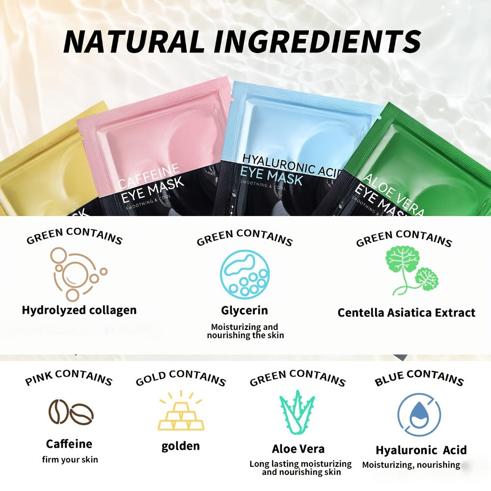 Under Eye Masks 40 Pairs Collagen Crystal Eye Patches with Caffeine & Aloe Vera - Reduce Dark Circles Puffiness Fine Lines Hydrating Eye Mask for Women Sensitive Skin Spa Gift Set
