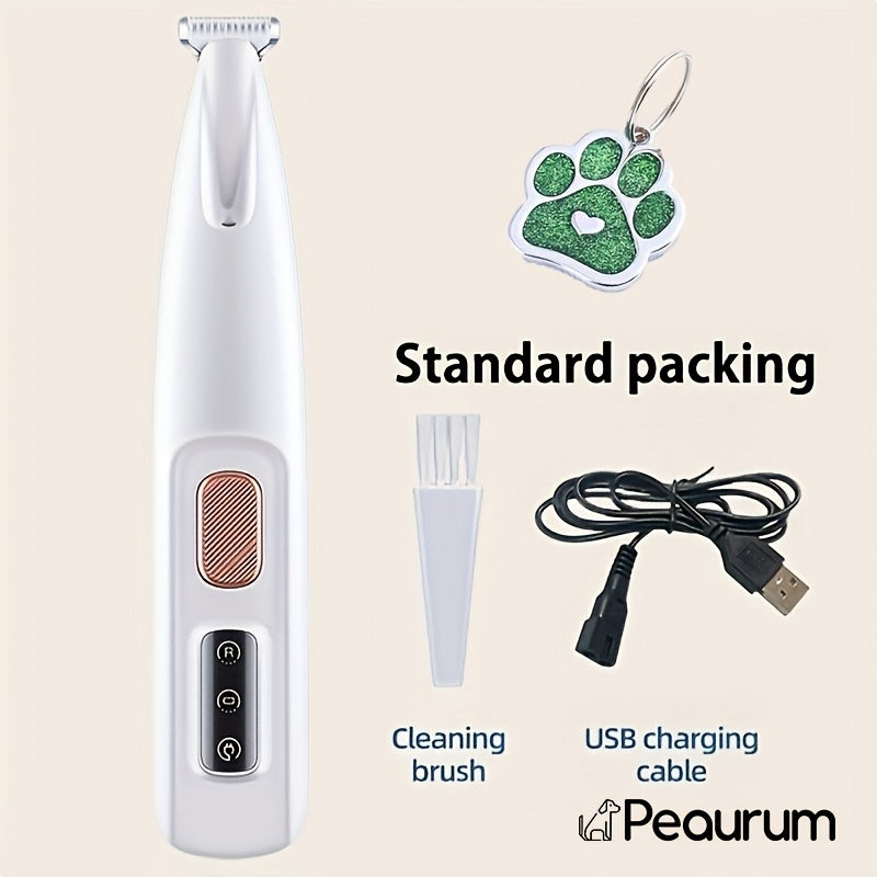Pet Grooming Clippers USB & Battery Powered - Low Noise Electric Hair Trimmer for Cats Small Dogs, Cordless Rechargeable Pet Clipper for Face Paws Body, Portable Travel Grooming Tool, White