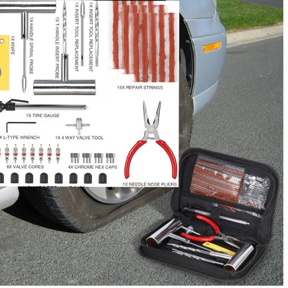 47/58/104/116pcs Tire Repair Tool Kit, Industrial Hand Tool Combination, Suitable for Cars, Motorcycles, Trucks, Tractors And Trailers, Durable Materials, No Battery Required, Automotive Maintenance Essentials. Valentine's Day Gift.