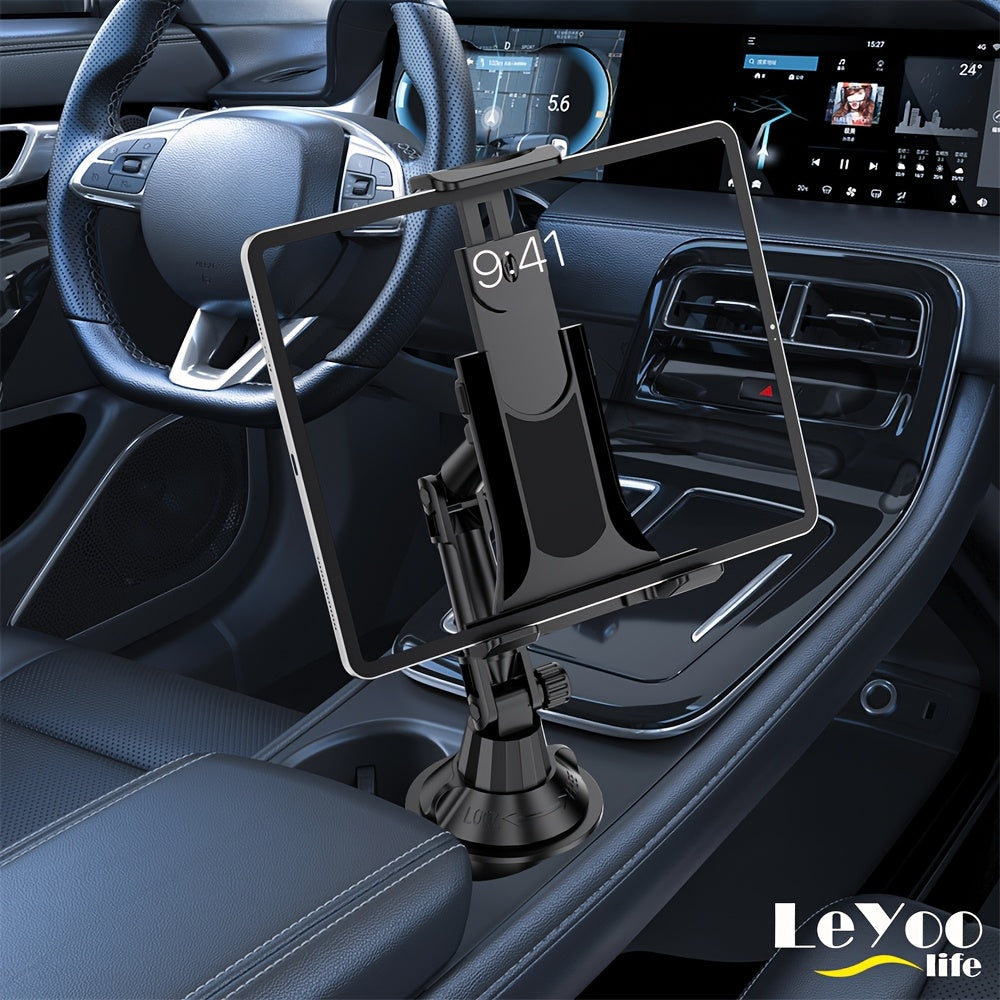 Tablet And Smartphone Car Cup Holder Mount, a Versatile 3-In-1 Phone Holder with an Adjustable Sturdy Base, Accommodates Devices from 4.7 to 14 Inches, Suitable for Ipad Mini/Air/Pro, Iphone, And All Mobile Phones, Made of ABS Material, Rotatable