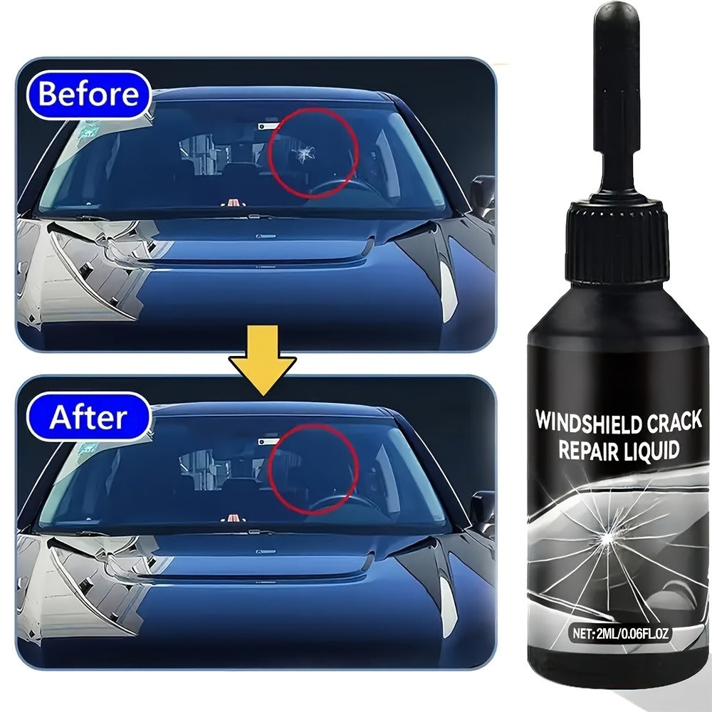 Windshield Repair Kit Nano UV Resin 15-Minute Fix for Bullseye Star Spider Cracks Scratches - DIY Car Glass Crack Repair Fluid with Suction Mount Option