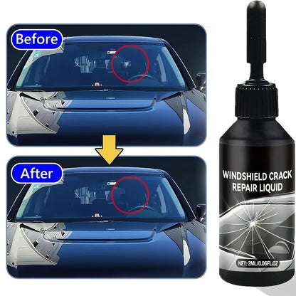 Windshield Repair Kit Nano UV Resin 15-Minute Fix for Bullseye Star Spider Cracks Scratches - DIY Car Glass Crack Repair Fluid with Suction Mount Option