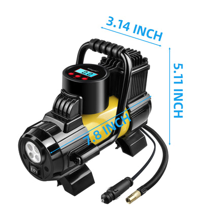 12V DC Portable 150PSI Air Compressor Car Tyre Tire Inflator Pump Auto Shut Off LED Digital Display with Carrying Bag for Car Ties, Ball, Air Bed, Balloon and More