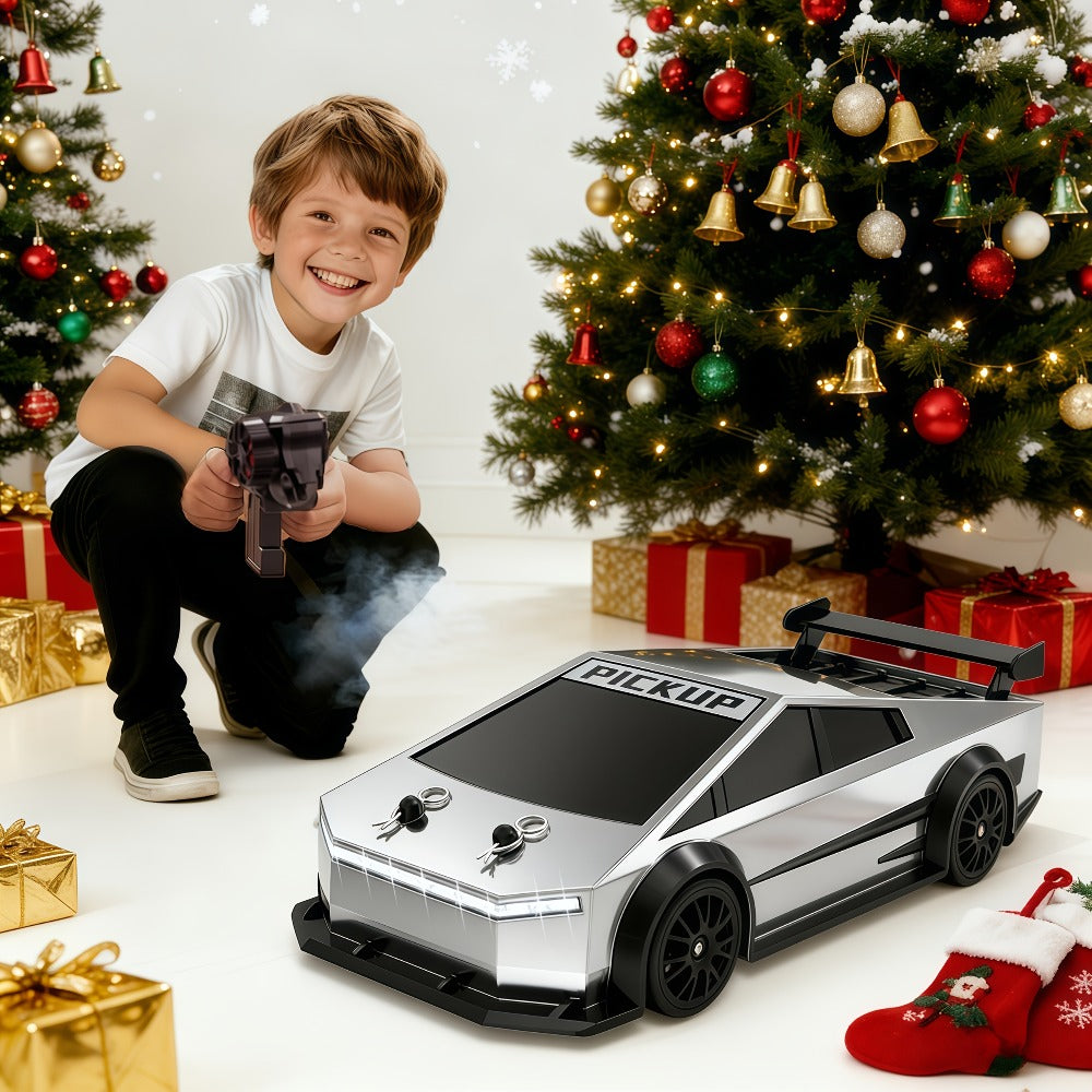 1:24 Scale RC Car 4WD High-Speed Drift Car with LED Lights 2.4GHz All-Terrain Remote Control Car for Boys – Christmas Birthday Halloween Gift (Silvery Grey / Black)