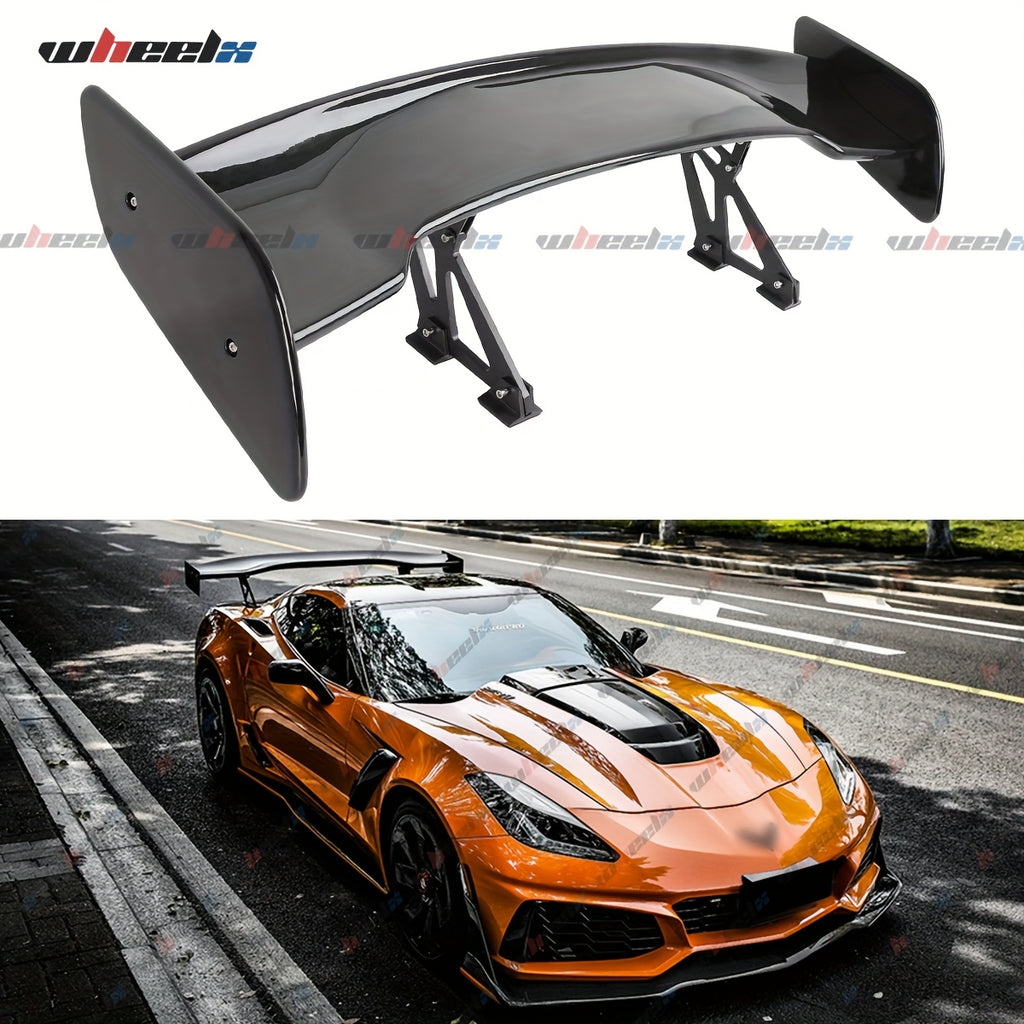 57 Inch Universal Rear Trunk Spoiler Wing GT Style ABS Racing Car Spoiler Compatible with Sedan Coupe Hatchback Wide Adjustable Rear Spoiler Wing Matt Black/ Glossy Black/ Carbon Fiber