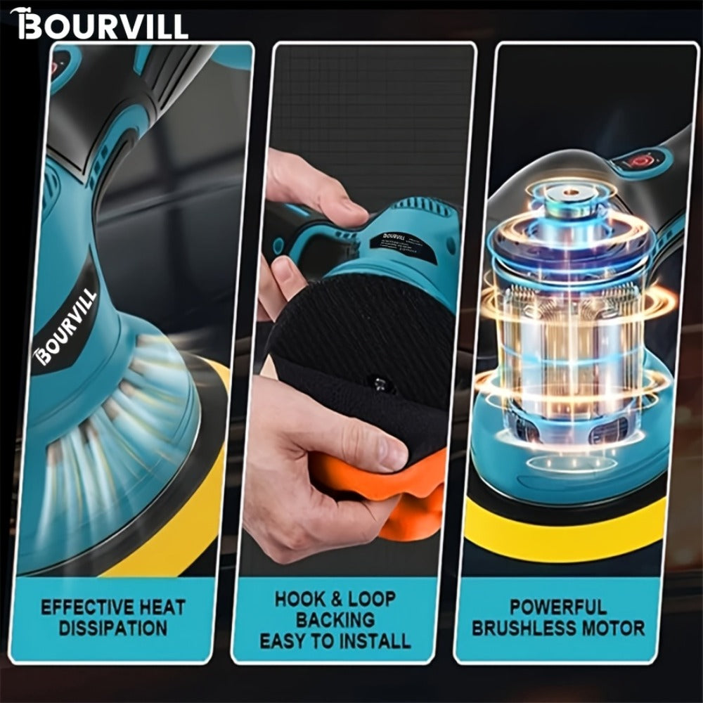 Cordless Car Polisher 5-Inch 8-Speed up to 5000 RPM with Battery for Car Detailing Scratch Removal Paint Correction - Portable Buffer Polishing Machine