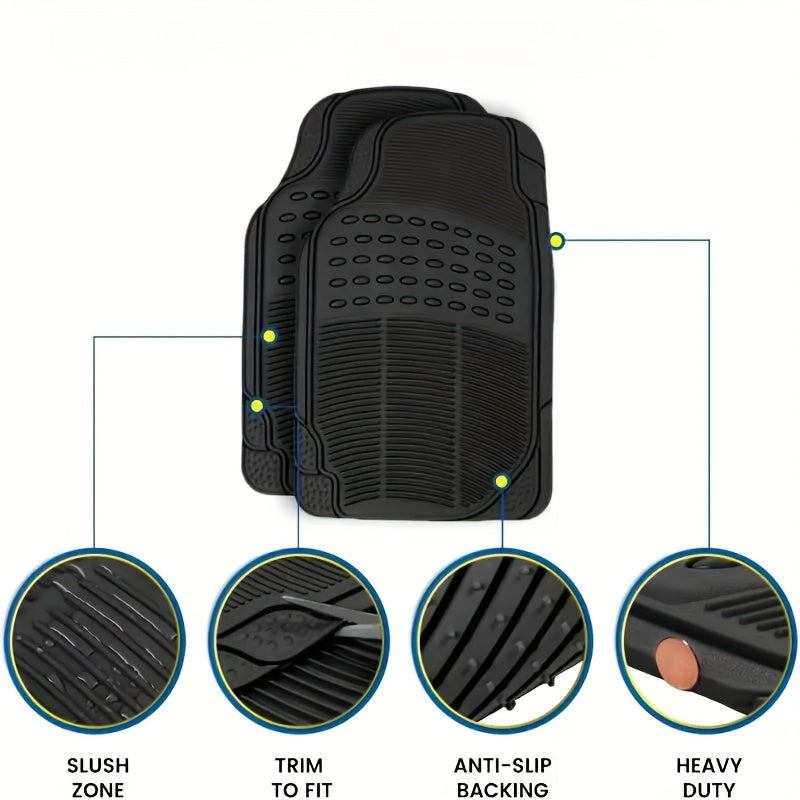 3pcs Durable Car Floor Mats, Durable PVC Non-slip And Easy to Clean, Universal Car Anti-skid Mats for Sedans And SUVs, Universal Design