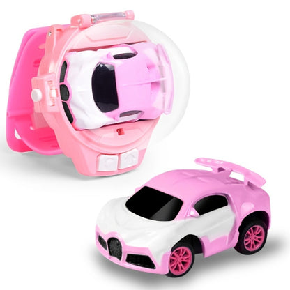 Watch Remote Control Car for Kids Mini Alloy Electric RC Racing Car with Wearable Wrist Watch Controller – Cool Unique Birthday Christmas Halloween Gift for Boys Girls Ages 4+, Blue Pink Indoor Toy Car