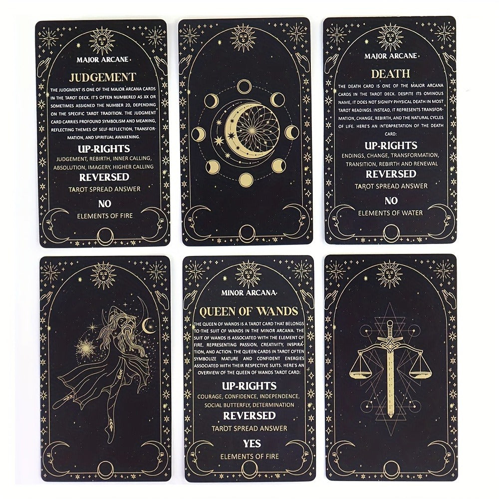 Oracle Cards Tarot Deck – Original Meaning Card Game for Divination Parties & Casual Play, Exquisite Design Desktop Card Game, Gift for Valentine's Day Birthday Christmas Party