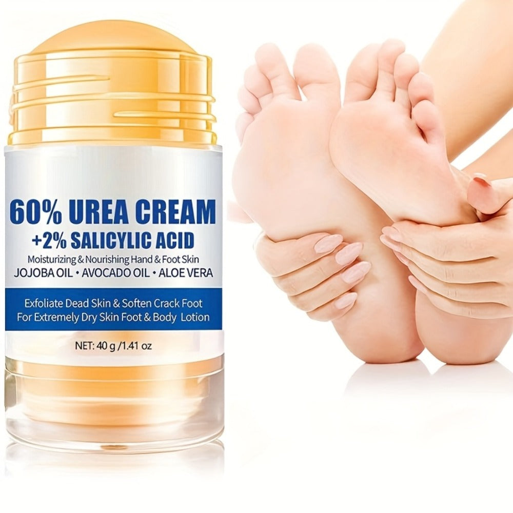 Cracked Heel Cream 2pcs – Salicylic Acid & Urea Foot Repair Cream with Aloe Vera Beeswax for Dry Feet Knees Elbows Hands | Deep Moisturizing Heel Balm Stick Unisex 40g