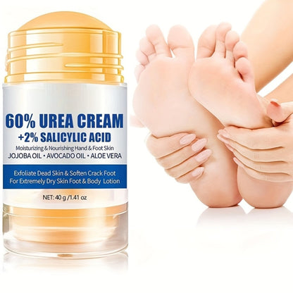 Cracked Heel Cream 2pcs – Salicylic Acid & Urea Foot Repair Cream with Aloe Vera Beeswax for Dry Feet Knees Elbows Hands | Deep Moisturizing Heel Balm Stick Unisex 40g