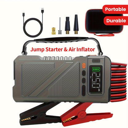 6000A/8000A Jump Starter with 150PSI Air Compressor – 7-in-1 Jump Box with Digital Tire Inflator, Portable Car Battery Charger for 12V Vehicles Up to 2.64gal Gas / 2.38gal Diesel, LED Light & USB Output