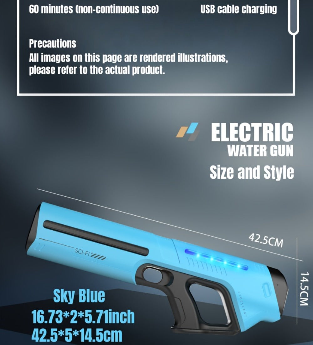 Upgraded Electric Water Gun with Safety Goggles & Hard Case – LED Pulse Light 40ft Range USB Rechargeable Squirt Blaster for Kids & Adults, Pool Beach Backyard Summer Gift Set