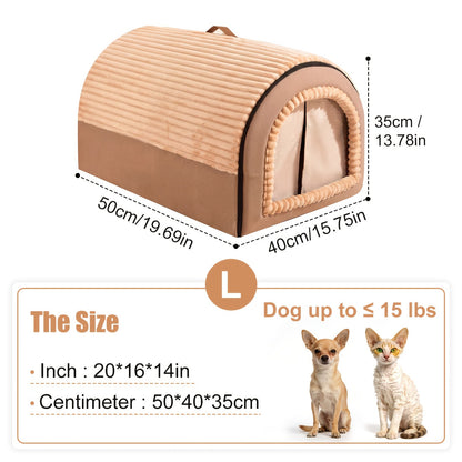 Dog Bed Cat Bed Enclosed Pet Tent House - All-Season Soft Washable Cave Bed with Non-Slip Bottom, Cozy Puppy Kennel for Small Medium Large XL Dogs and Cats, Easy Clean Removable Cushion, 4 Sizes Available