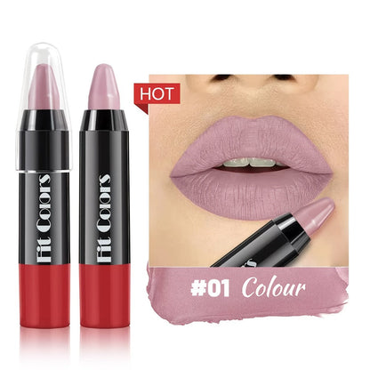Squalane Crayon Lipstick Set 6 Pcs – Matte & Glossy Moisturizing Lip Pencil with Volumizing Formula, Long Lasting Easy Color Lip Liner for All Skin Types, Great Gift for Women