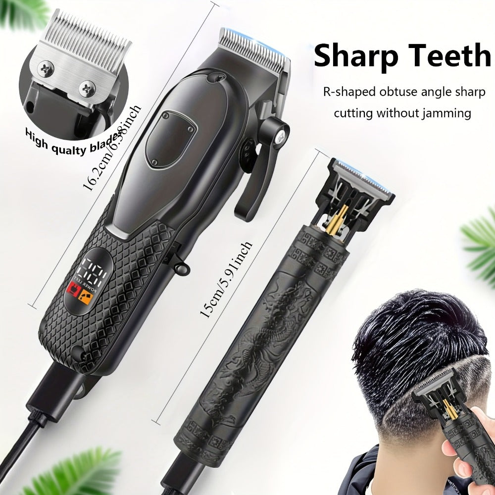 Multi-Piece Hair Clipper Kit for Men – USB Rechargeable Cordless Electric Trimmer Set, 2-Piece & 4-Piece Home Travel Barber Tool, Black Blue Gold Grooming Gift