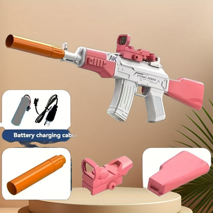Automatic High-Capacity Electric Water Gun Ultra Long Range Powerful Motorized Squirt Blaster Continuous Spray for Kids Adults Pool Backyard Beach Summer Battle