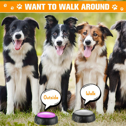 Dog Communication Buttons 12 Pack Recordable Talking Button Set 30 Second Voice Recording Pet Training Speaking Buttons 12 Colors Gift for Dogs Home Office