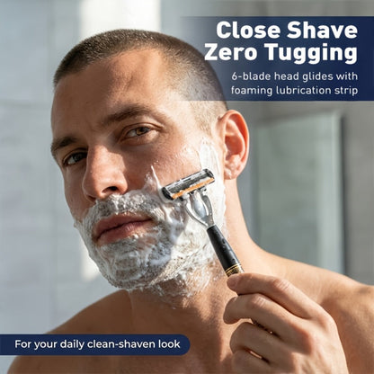 Men's Razor Set with Stainless Steel Replacement Blades - Reusable Handle & High-Capacity Blade Kit for Smooth Close Shave, Precision Grooming for Men, Multiple Bundle Options