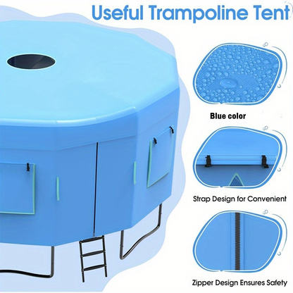 Trampoline Tent Canopy with Windows & Sun Protection – Fits 6/8/10/12/14/15/16ft Round Trampoline, Straight Pole Compatible – Outdoor Backyard Playground Cover (Tent Only)