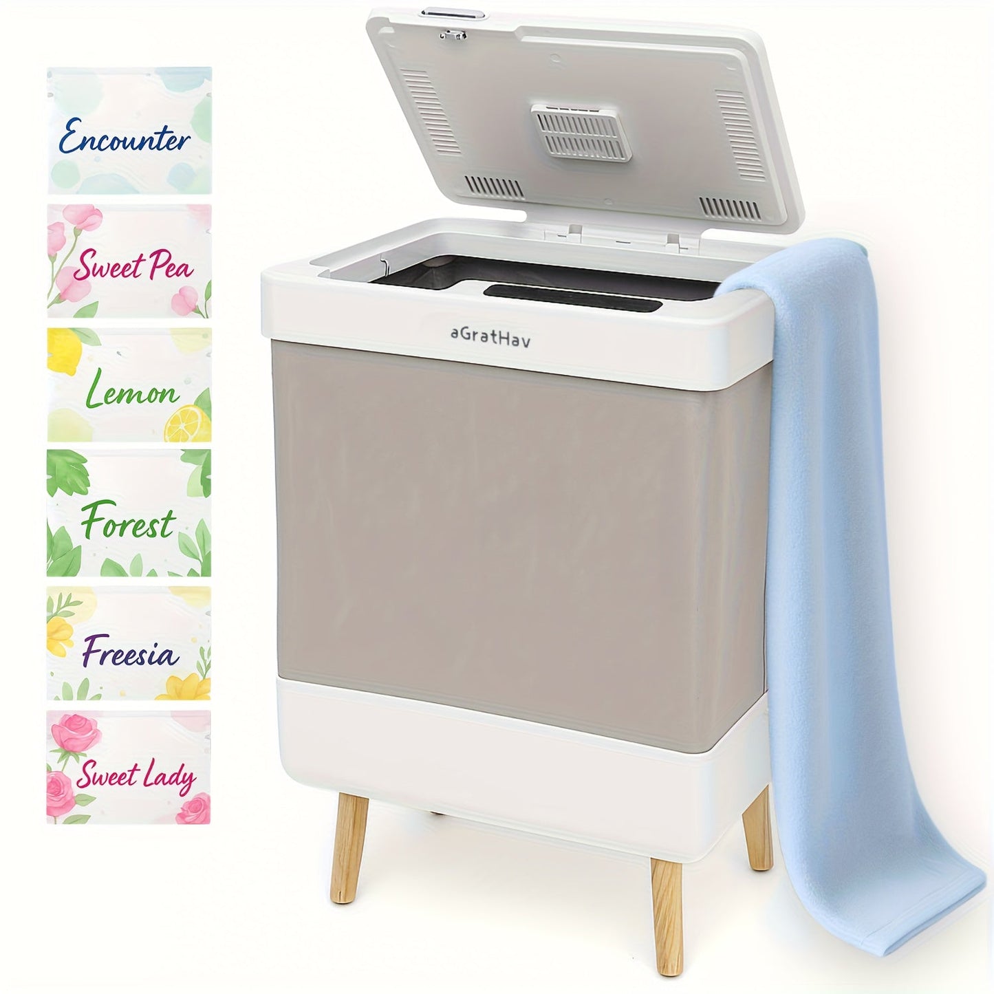 Electric Towel Warmer 35L Large Capacity Foldable Blanket Warmer with Timer & Drying Mode – Fast Heating Towel Bucket for Bathroom, Spa & Salon, Includes 6 Tablets, White