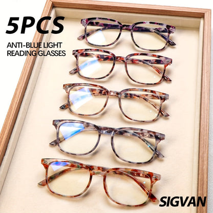 Blue Light Blocking Reading Glasses for Women 5-Pack – Stylish Computer Readers with Spring Hinges, Anti-Blue Light Lenses, Multiple Strengths 1.0–4.0x, Multicolor