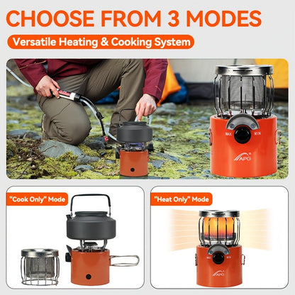 Portable Propane Radiant Heater 9000 BTU – Silent Outdoor Gas Heater with Regulator for Camping, Ice Fishing, Hunting & Emergency Use, Compact 6.15x5.35x5.35" Hand Warmer Stove, Great Gift Idea