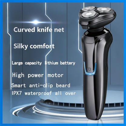 Electric Shaver for Men 4D Floating Triple Blade Waterproof — Wet Dry Razor with LED Battery Display & Type-C Fast Charging, High-End Close Shave Grooming Gift for Dad Husband