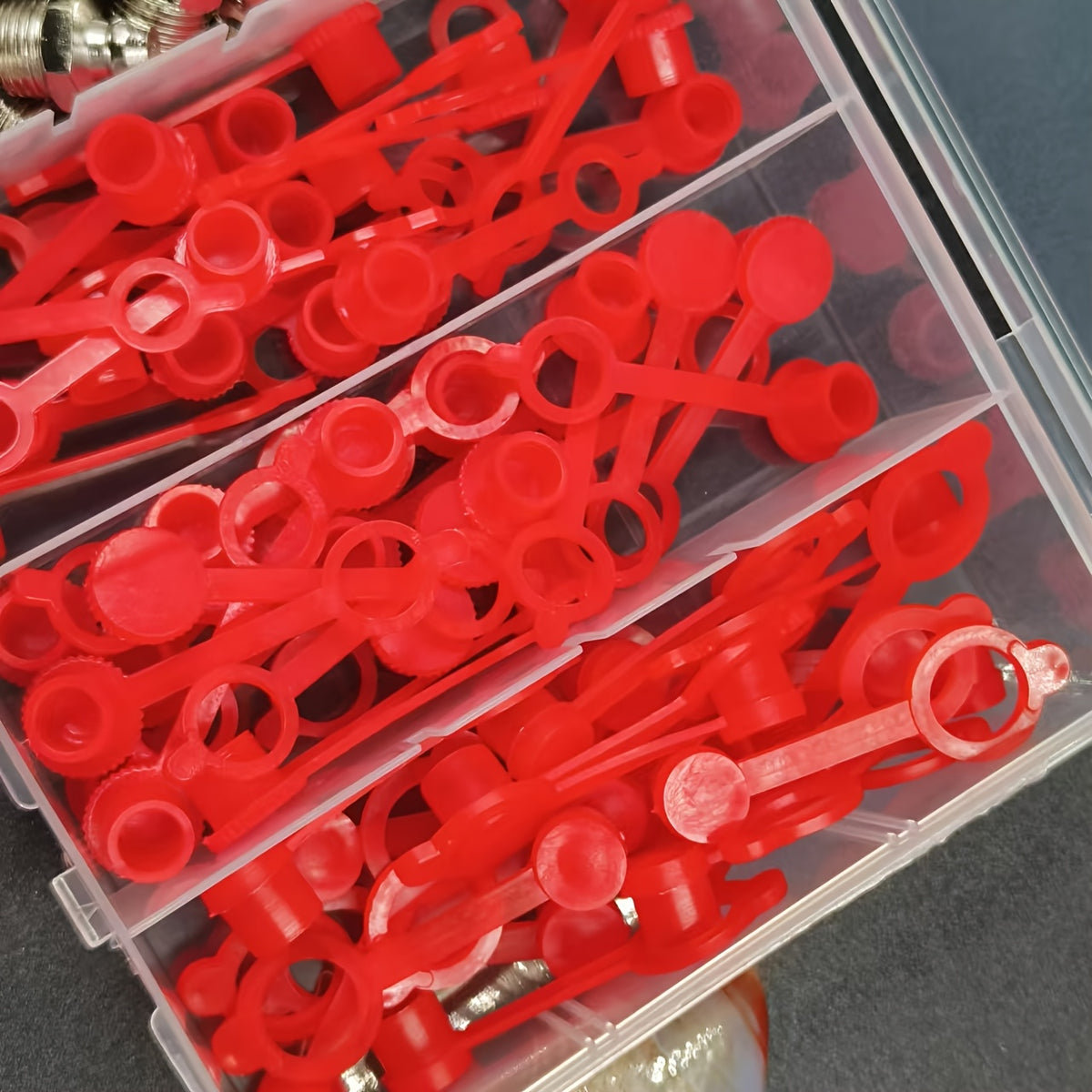 200pcs Steel Grease Nozzle Set - M6, M8, M10 Thread Types, Straight And Elbow Grease Nozzle Connectors for Machinery, Hex Bolt Head 45° 90° 180°, with Red Dust Caps