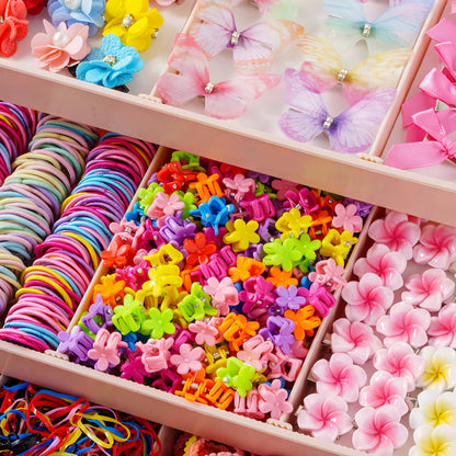 Girls' Hair Accessories Set 748-Piece - Clips and Ties