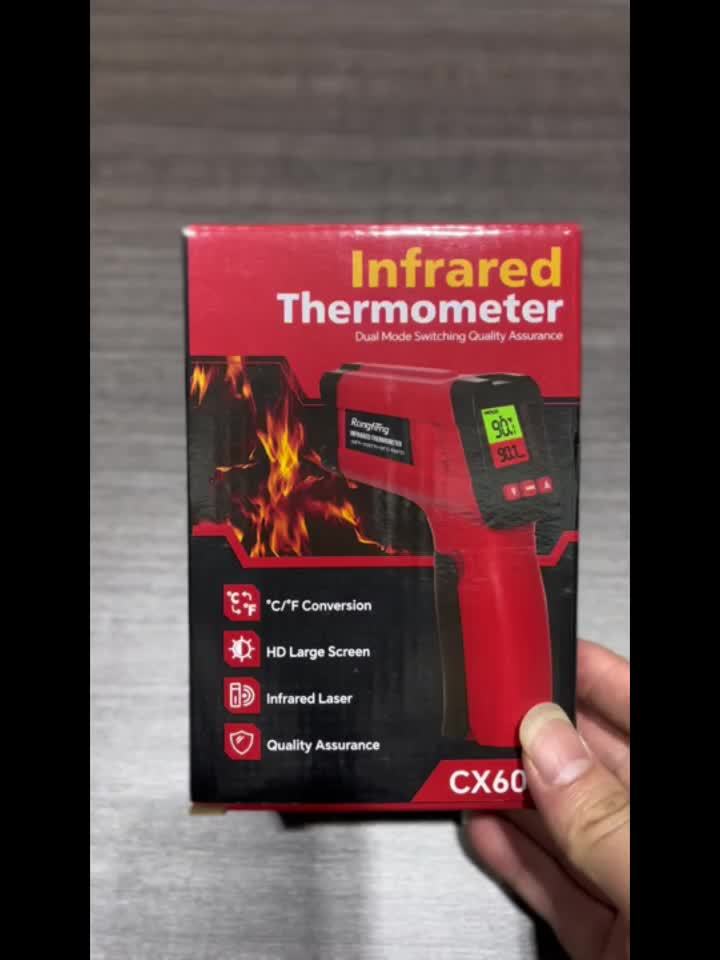 -58°F to 1022°F Lab Digital Infrared Thermometers, Non-Contact IR Thermometer, Laser Temperature Gun with Adjustable Emissivity And Color Backlight, Temperature Gun Thermometer for Cooking, BBQ, Oven & Engine (Not for Human Body Temperature)