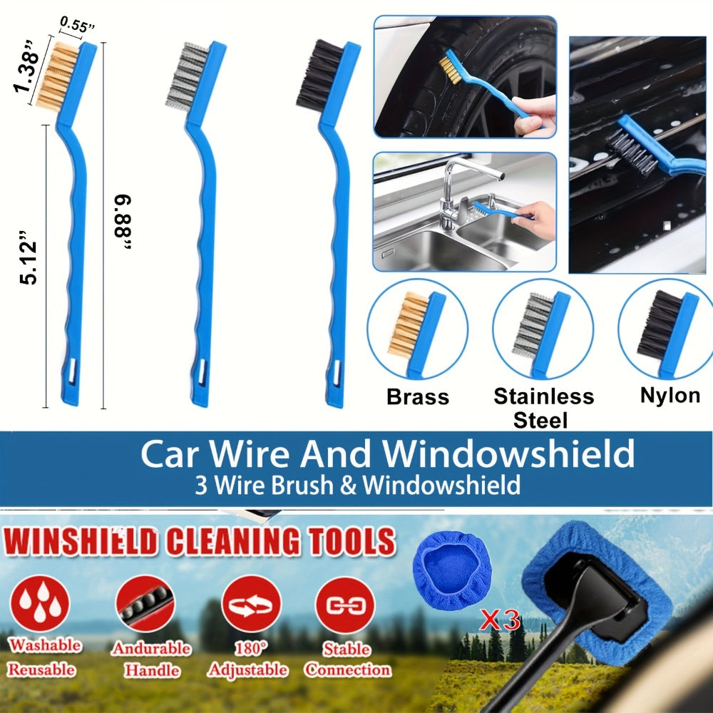 26-Piece Car Detailing Kit – Complete Car Cleaning Brush Set with Drill Brushes, Wheel Brush, Wash Mitt, Cleaning Gel & Squeegee for Interior, Exterior & Wheels