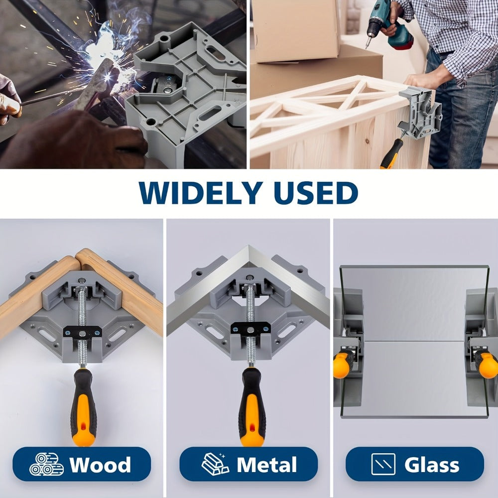 Right Angle Woodworking Clamp Set 2 & 4-Piece – Adjustable Aluminum Alloy Swing Jaw, 90-Degree Corner Clamps for Welding, Furniture Assembly, Framing & DIY Woodworking Projects
