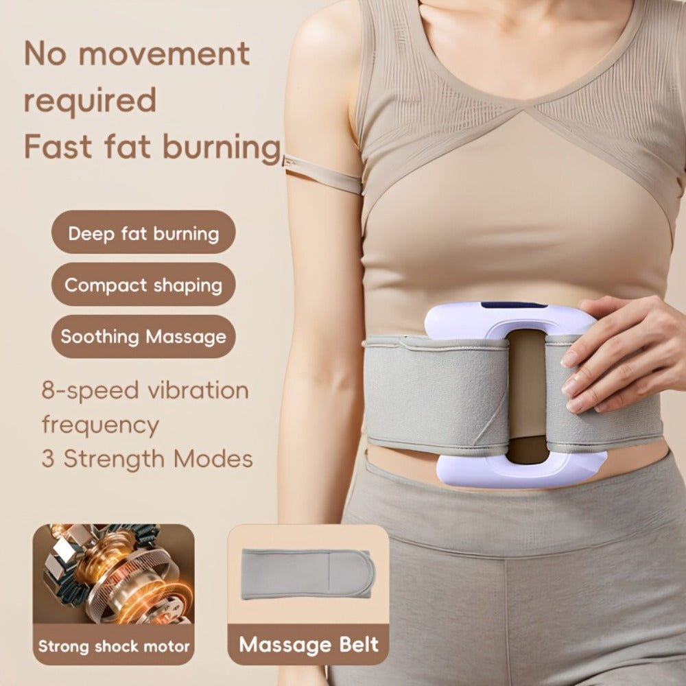 Dual Motor Electric Fascia Ring with Massage Belt – 8 High-Frequency Vibration Modes, Type-C Rechargeable Large Battery, Ergonomic Grip, Upgraded Vibration Massager for Full Body Muscle Relief