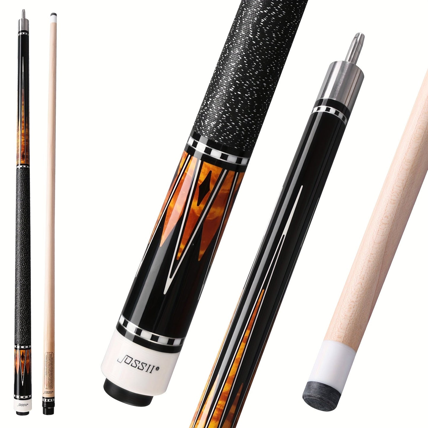 Professional Billiard Cue Stick 58 Inch Canadian Maple Wood – 12.5mm Tip, 19oz / 19.5oz / 20oz, Irish Linen Grip, 5 Color Options – Pool Cue for House, Bar & Club