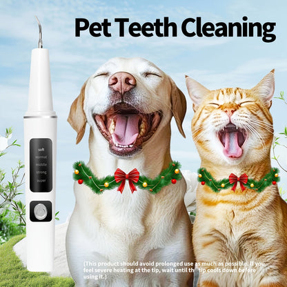 Electric Pet Dental Cleaning Kit – USB Rechargeable Cat & Dog Teeth Cleaner, 4 Cleaning Heads & 5 Modes, Removes Stains & Tartar for Cats and Dogs