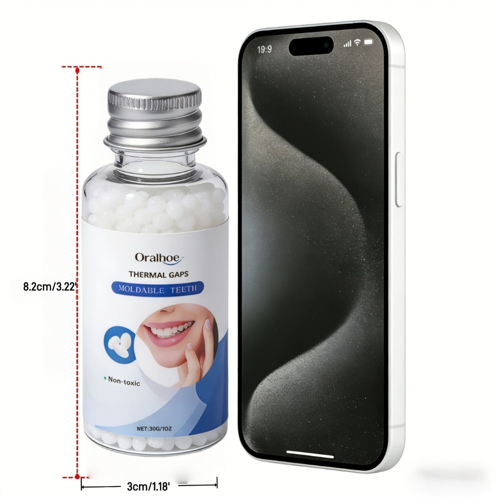 Temporary False Tooth Kit DIY Cosmetic Dental Repair Moldable Thermoplastic Realistic Fit for Missing Broken Chipped Teeth Secure for Eating Daily Wear Men Women Elderly 30g