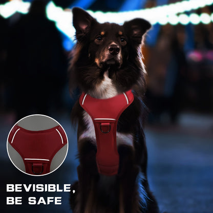 Escape Proof Dog Harness Soft Padded Full Body Vest – Reflective Adjustable No-Pull Harness with Lift Handle & Leash Clip for Large Dogs, S–XL, 6 Colors
